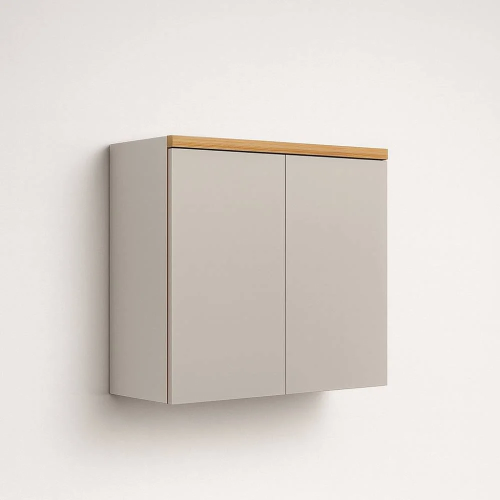 Armário Aéreo 80cm c/ 2 portas Allure - Jequitibá/Gris Fosco
