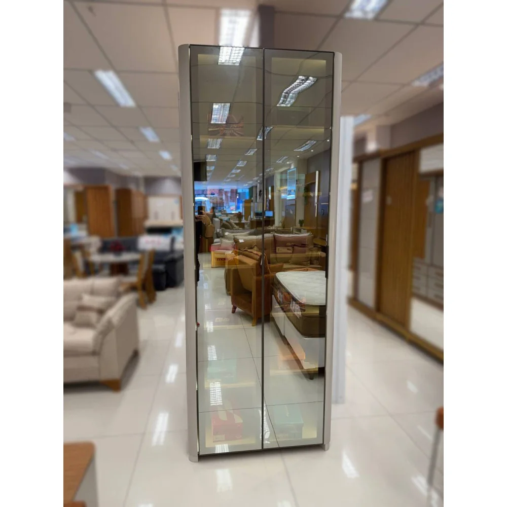 Sapateira Innova Com 2 portas Reflecta Com Pés Com Led Innova - Off White