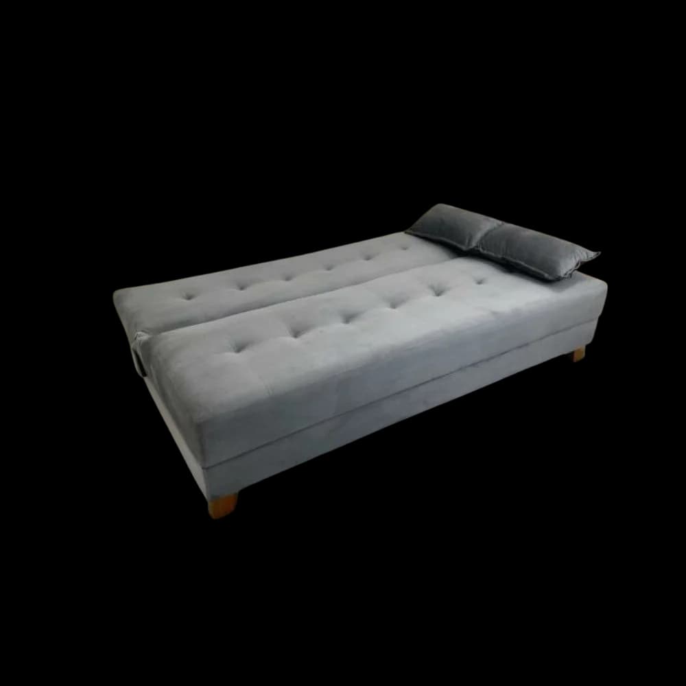 Sofá Cama 3 Lugares Arpoador - Innove Estofados - Veludo - Cinza