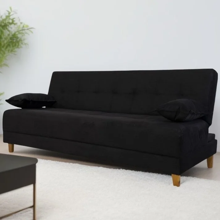 Sofá Cama 3 Lugares Arpoador - Innove Estofados - Veludo - Preto
