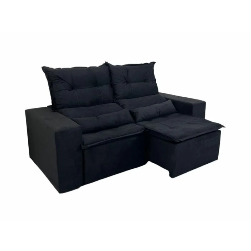 Sofá Retrátil e Reclinável 3 Lugares Beatriz – Preto