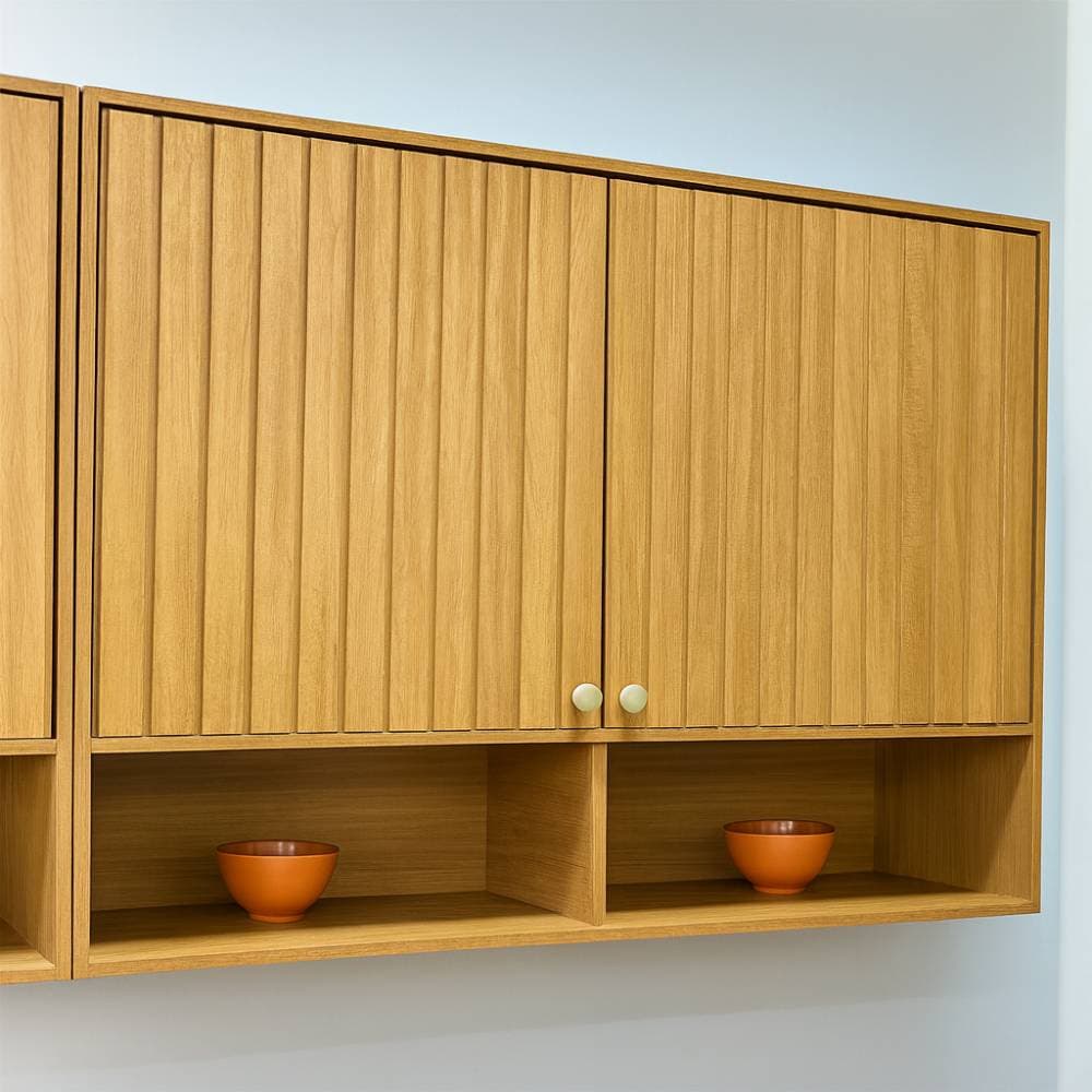 Armário Aéreo Divina com 2 Portas e Nichos 120cm - Cinamomo - imagem 1
