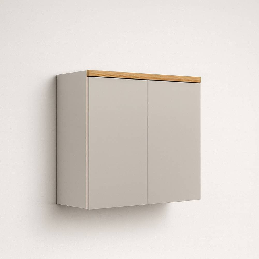 Armário Aéreo 80cm c/ 2 portas Allure - Jequitibá/Gris Fosco - imagem 1