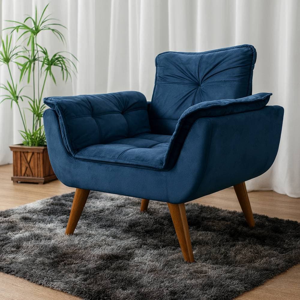 Poltrona Bella Decorativa - Azul - imagem 1