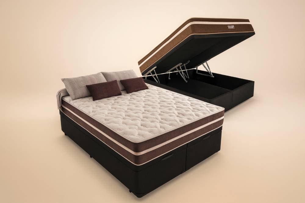 Cama Box Baú Queen + Colchão Anjos Classic Superlastic Queen- Preto - imagem 1