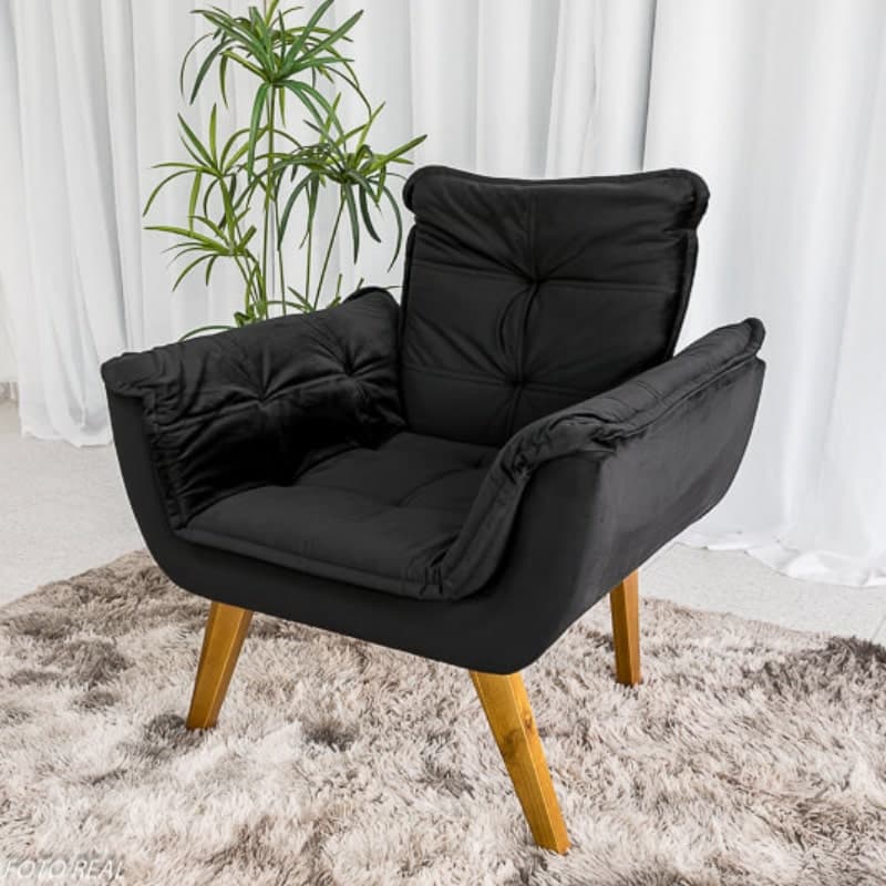 Poltrona Bella Decorativa - Preto - imagem 1